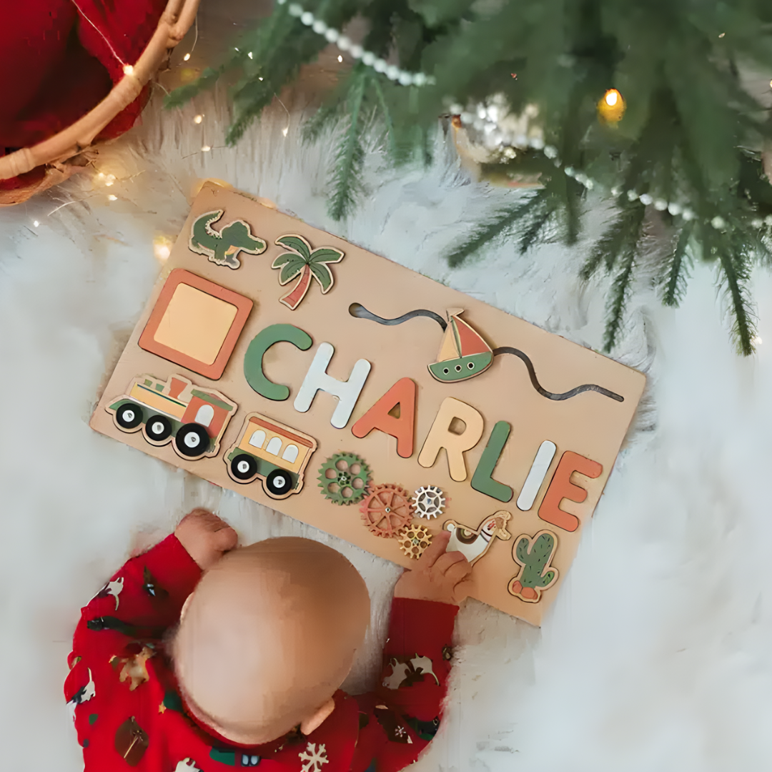 Rompecabezas Montessori Personalizado con Nombre en Madera